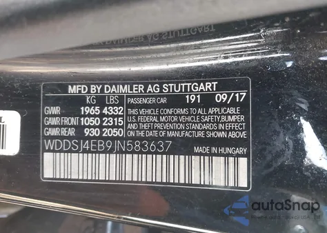 2018 Mercedes-Benz Cla 250 from USA, damaged, VIN WDDSJ4EB9JN583637